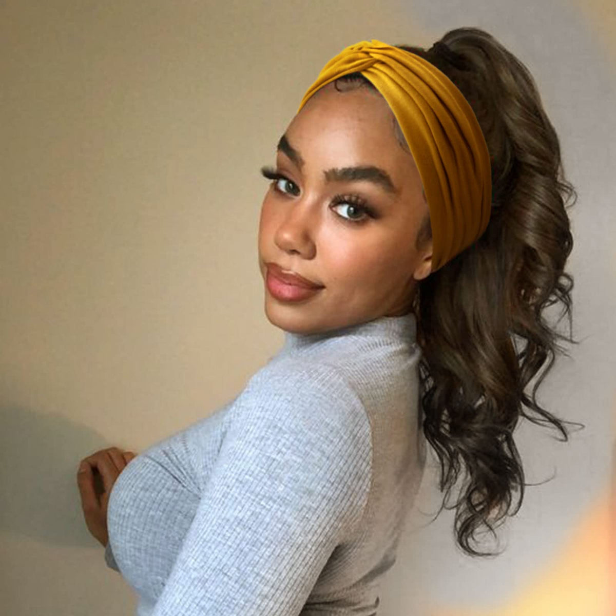 DRESHOW Turban Headbands displayed in various solid colours