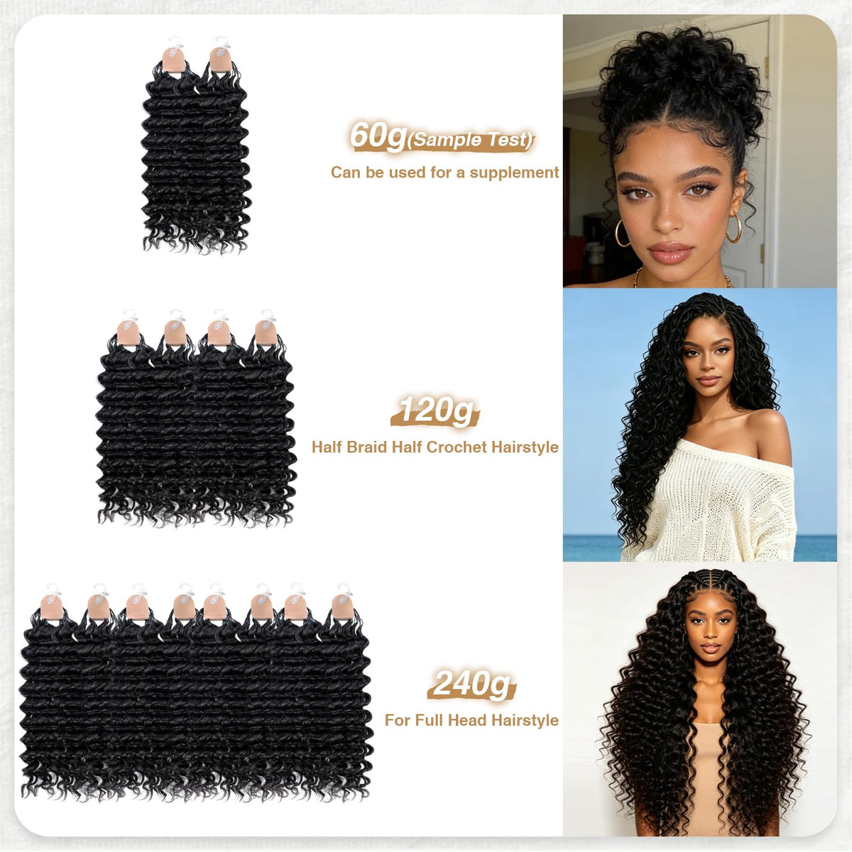 DRESSMAKER Human Crochet Hair 18 Inch Deep Wave in a hairstyle