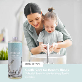 Driftwood scented foaming hand soap in bathroom