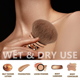 DRIPOO Extra Large Body Makeup Brush being used for self tanning