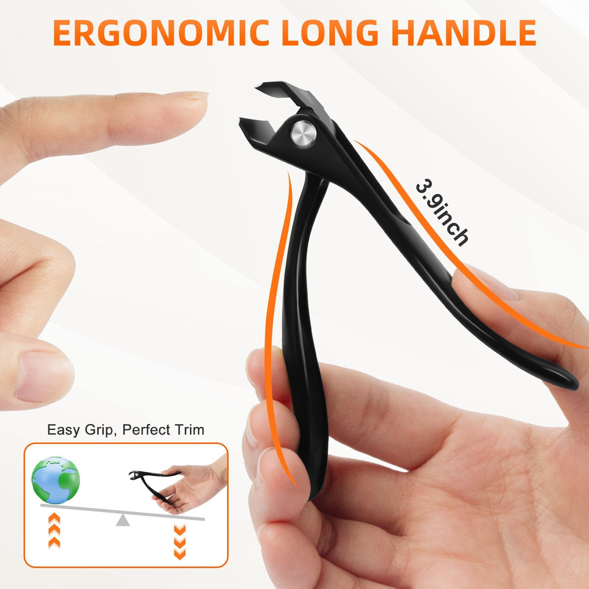 DRMODE Toe Nail Clippers in hand demonstrating grip