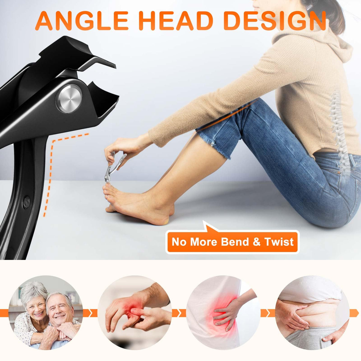 DRMODE Toe Nail Clippers showing ergonomic handle