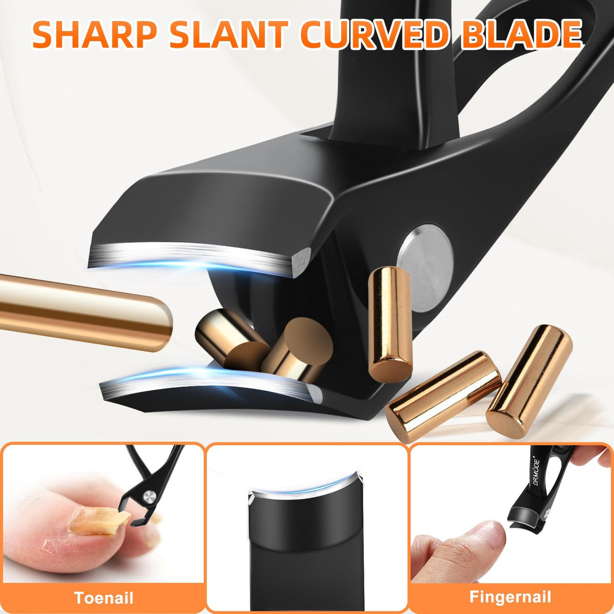DRMODE Toe Nail Clippers side view with 10mm jaw