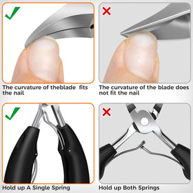 DRMODE toenail clippers cutting through thick nails