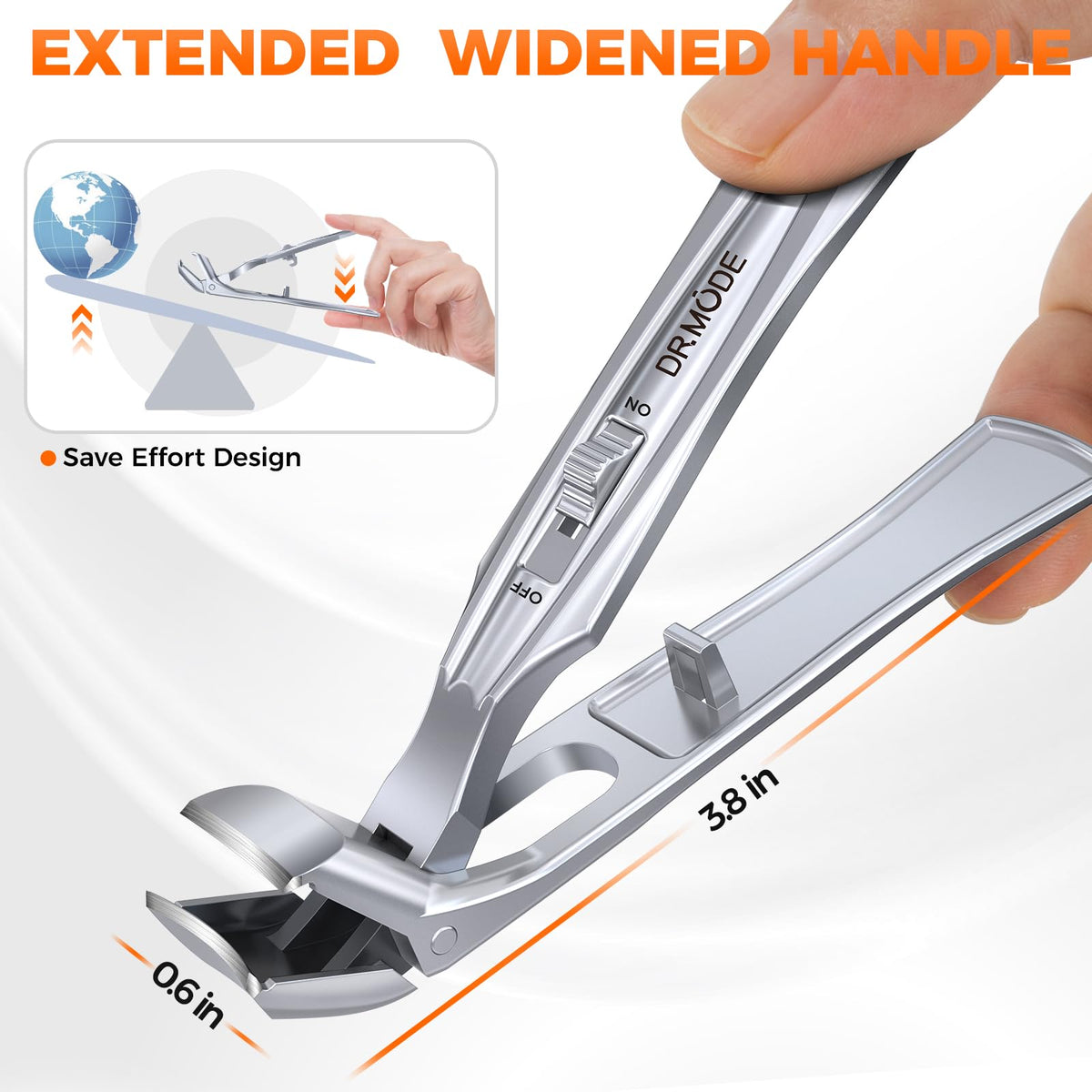 DRMODE Toenail Clippers long handle close-up