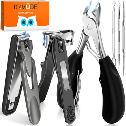 DRMODE Toenail Clippers Set 6PCS including ingrown toenail clippers and rotary nail clippers