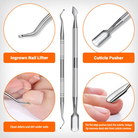 DRMODE toenail clippers set displayed on a wooden surface