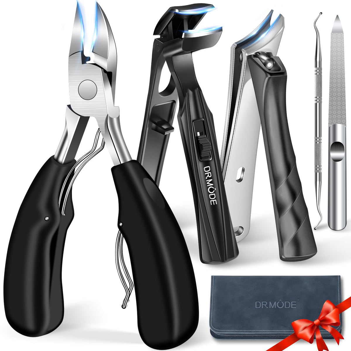 DRMODE Toenail Clippers Set in elegant leather case