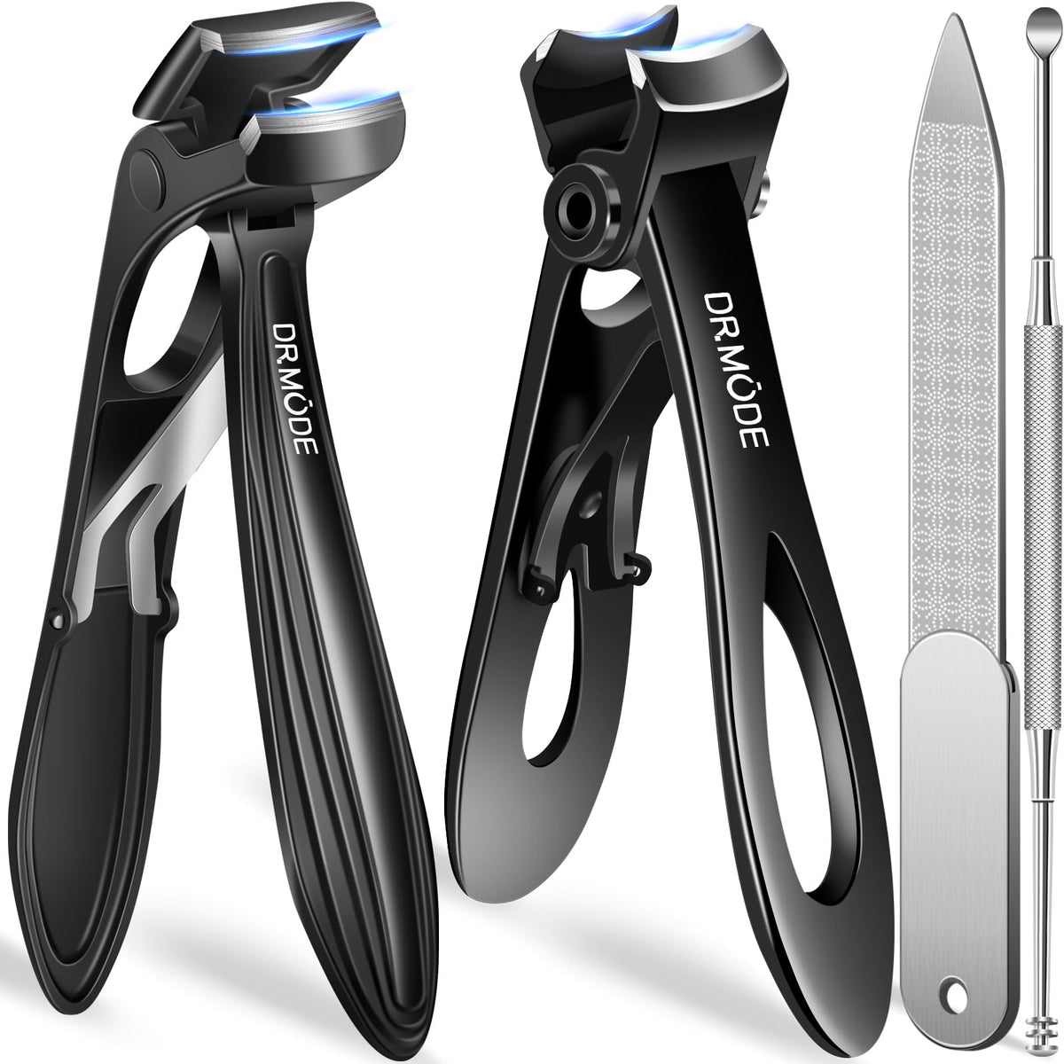 DRMODE Toenail Clippers Set with angled head and stainless steel case