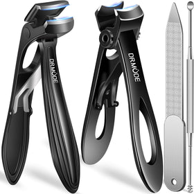DRMODE Toenail Clippers Set with angled head and stainless steel case