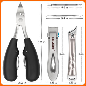 DRMODE toenail clippers with ergonomic non-slip handles