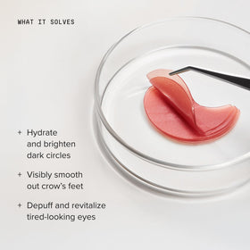 DRMTLGY Brightening Eye Masks in use on a model