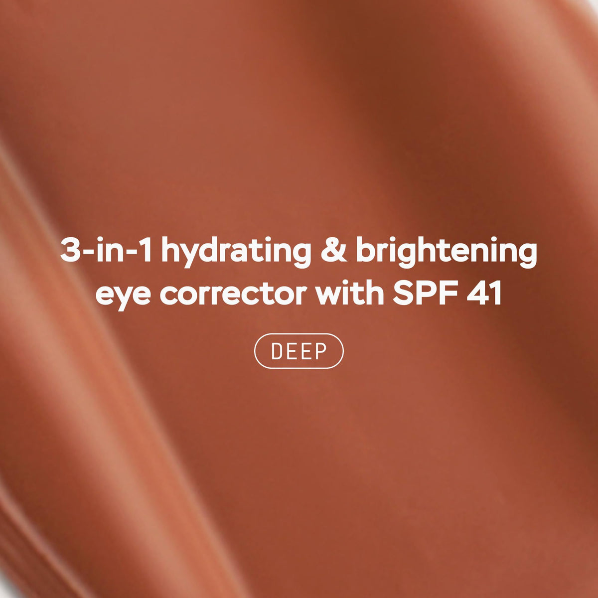 DRMTLGY Luminous Eye Corrector SPF 41 Deep swatch on skin