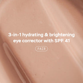 DRMTLGY Luminous Eye Corrector SPF 41 Fair back view with ingredients