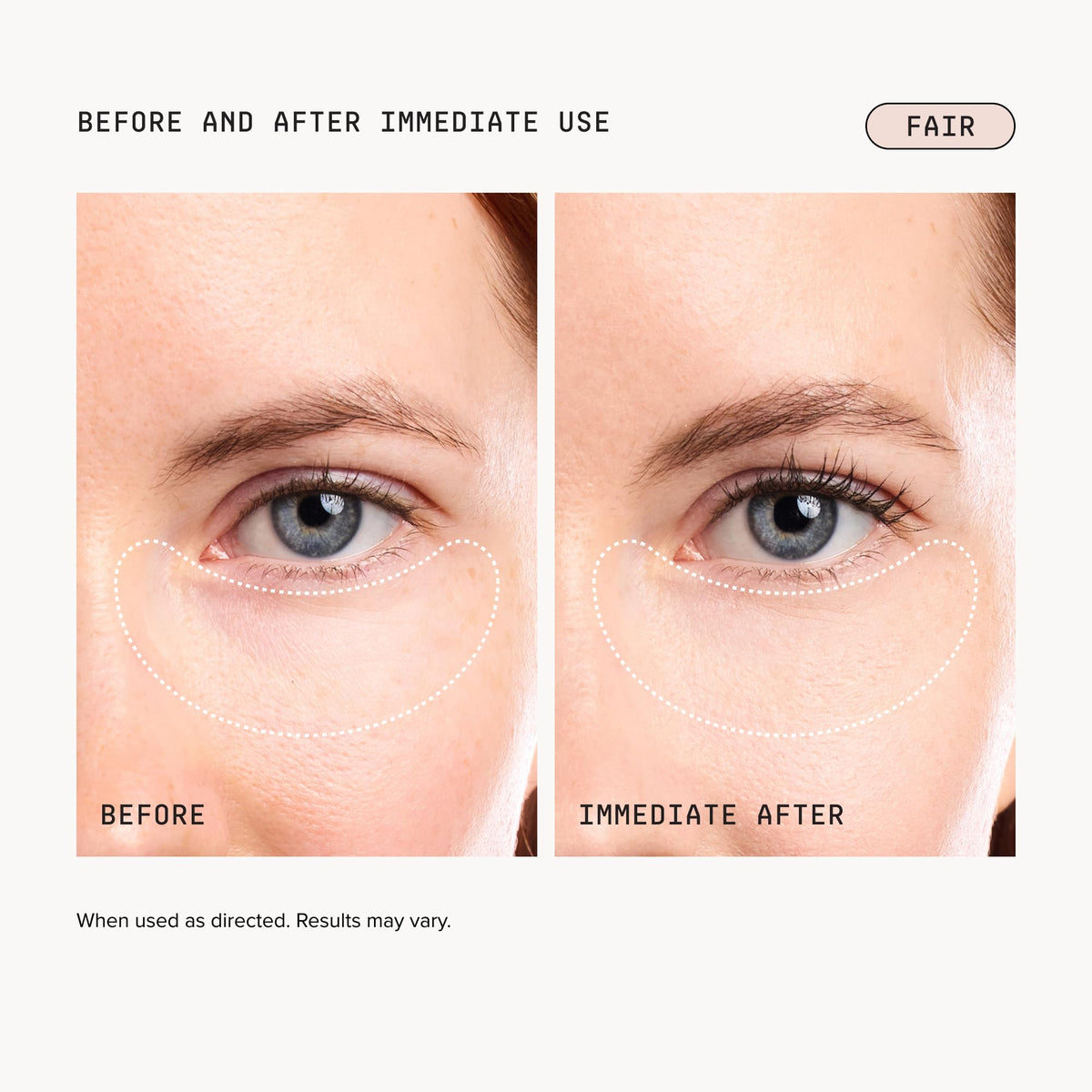 DRMTLGY Luminous Eye Corrector SPF 41 Fair on a model's under-eye area