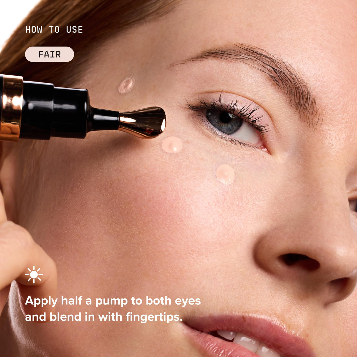 DRMTLGY Luminous Eye Corrector SPF 41 Fair with makeup application