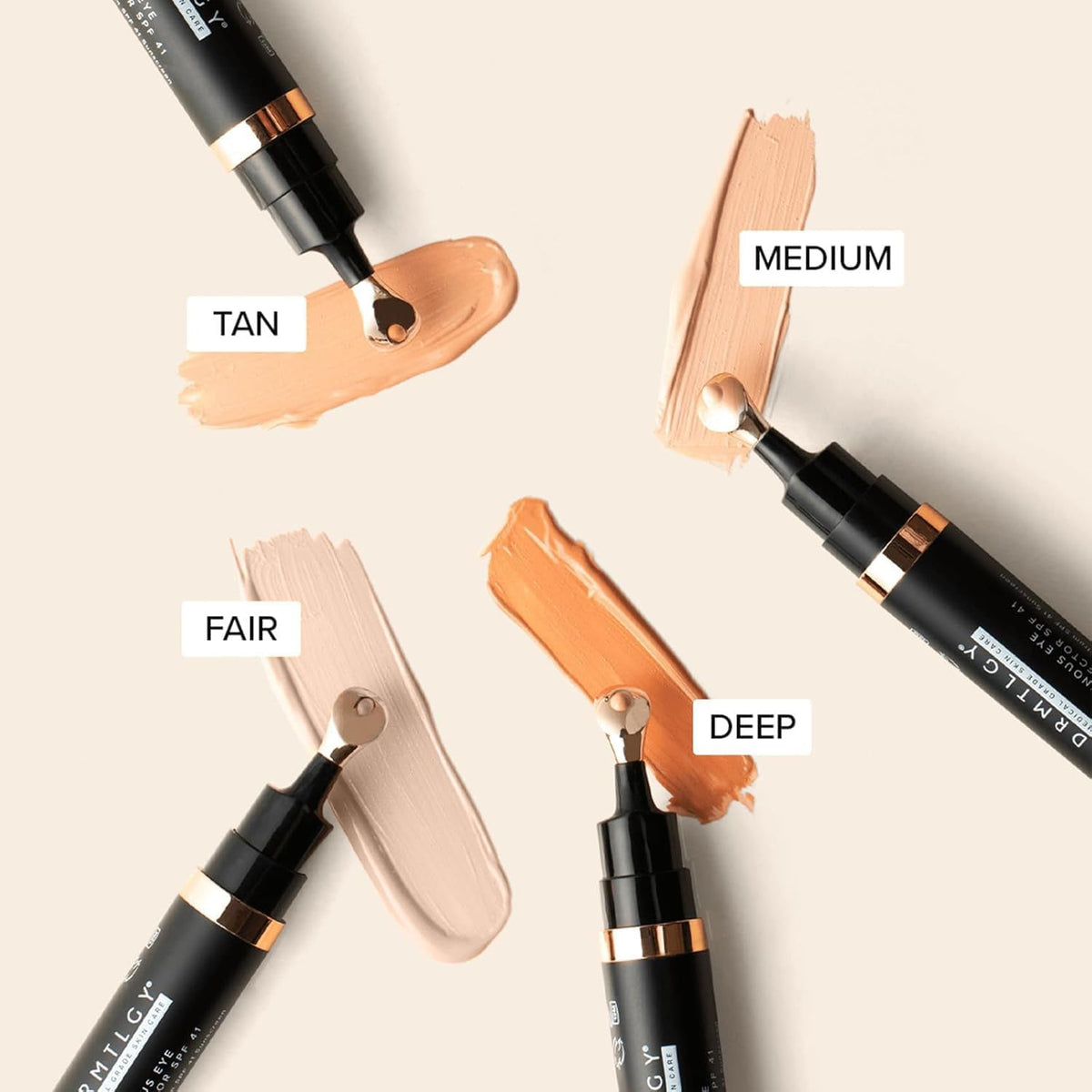 DRMTLGY Luminous Eye Corrector SPF 41 Medium with skincare routine