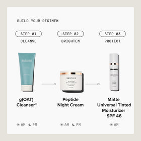 DRMTLGY Matte Universal Tinted Moisturizer SPF 46 in bathroom setting