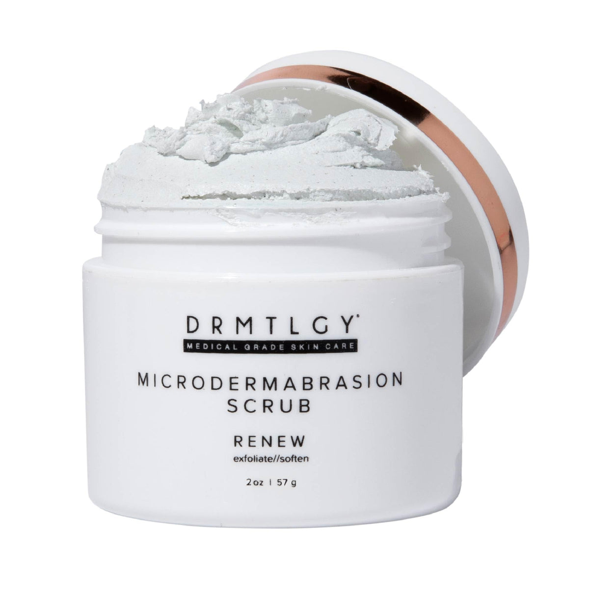 DRMTLGY Microdermabrasion Scrub front view with packaging