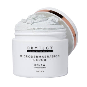 DRMTLGY Microdermabrasion Scrub front view with packaging