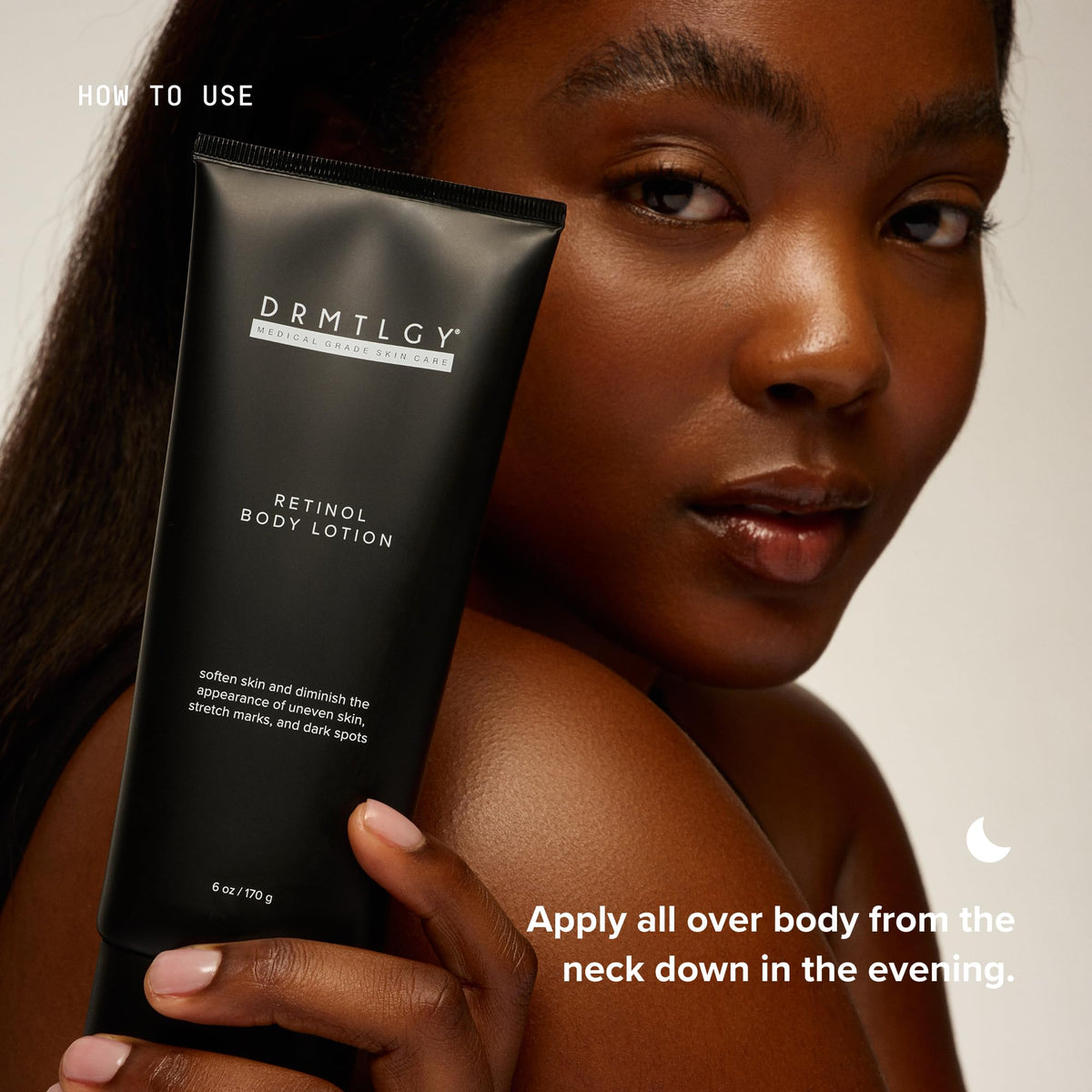 DRMTLGY Retinol Body Lotion packaging details