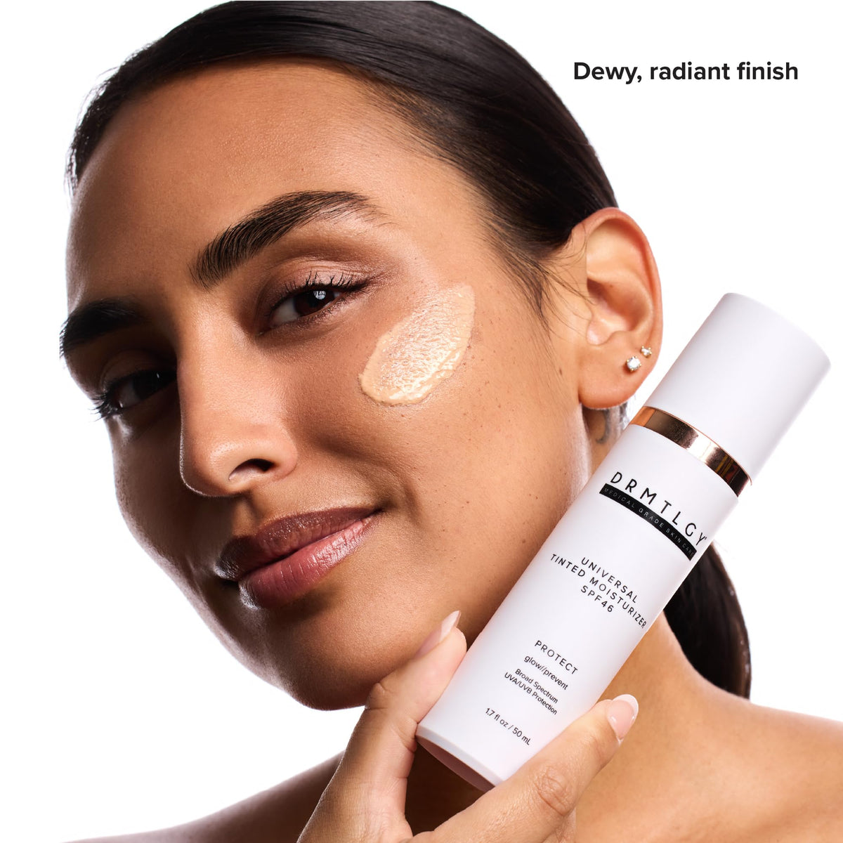DRMTLGY tinted moisturizer packaging with SPF label