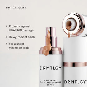 DRMTLGY Tinted Moisturizer SPF 46 application on face