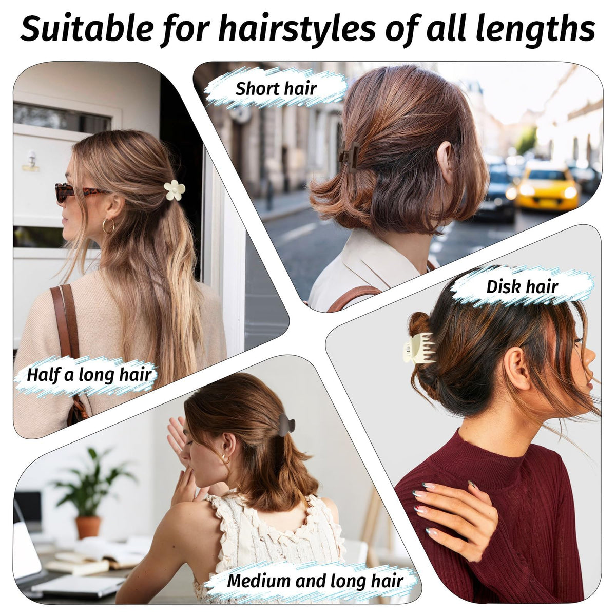 Drnytunk Small Claw Clip in use with long hair