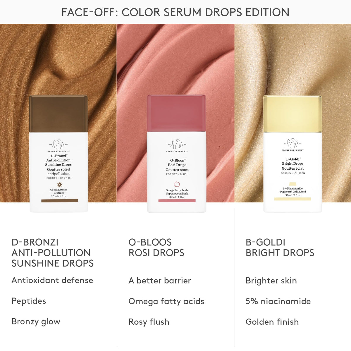 Drunk Elephant D-Bronzi Sunshine Drops 30ml with natural light
