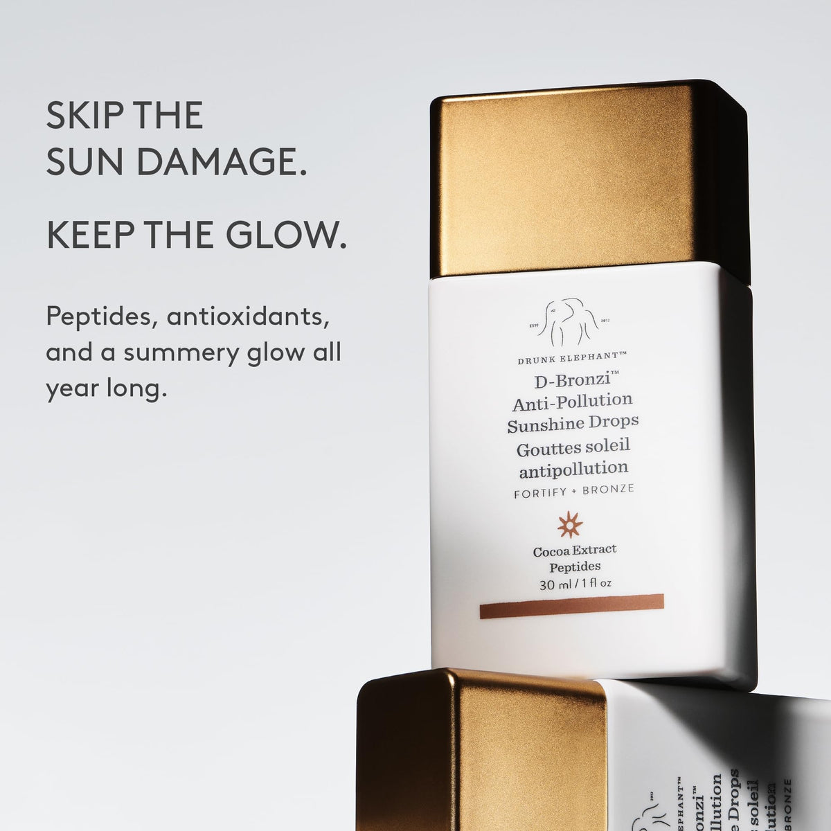 Drunk Elephant D-Bronzi Sunshine Drops 30ml with swatch on skin