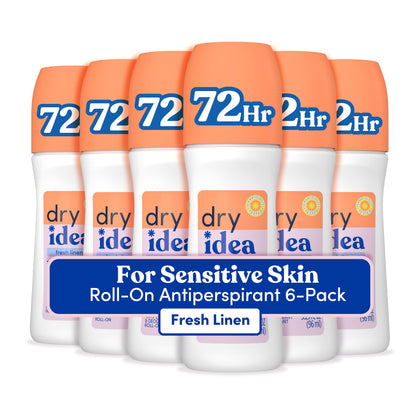 Dry Idea Fresh Linen Roll On Deodorant 3.25oz front view