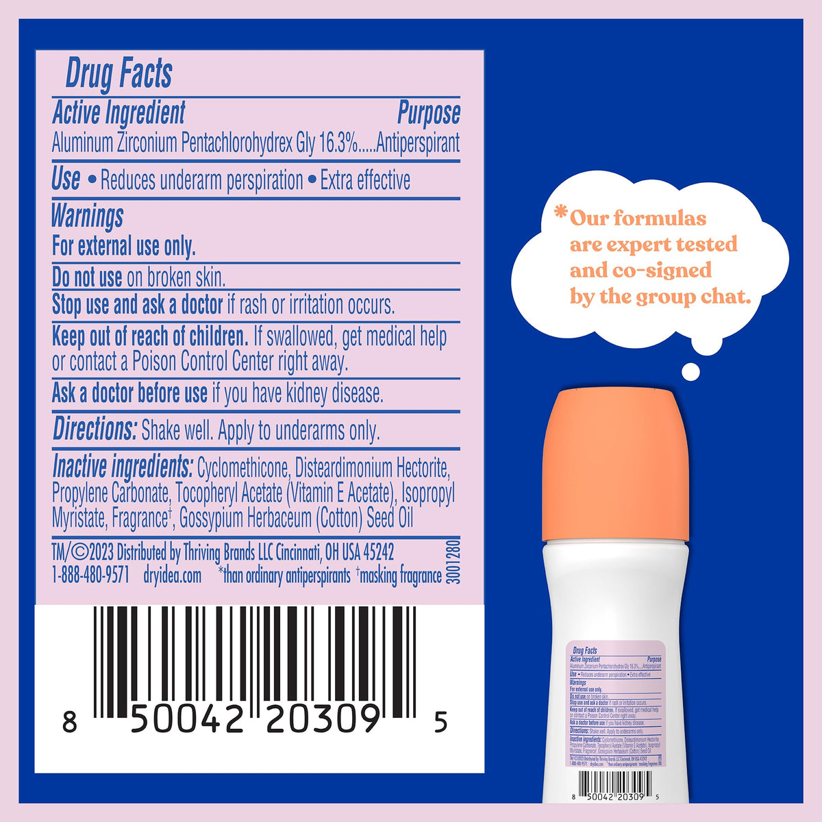 Dry Idea Unscented Roll-On Deodorant application