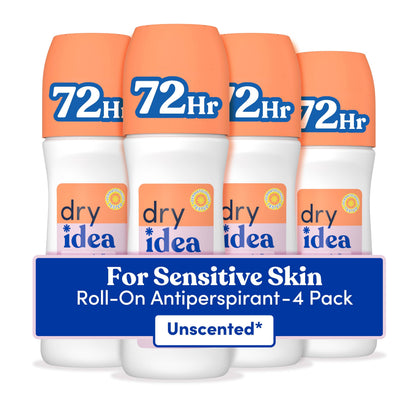 Dry Idea Unscented Roll-On Deodorant front view