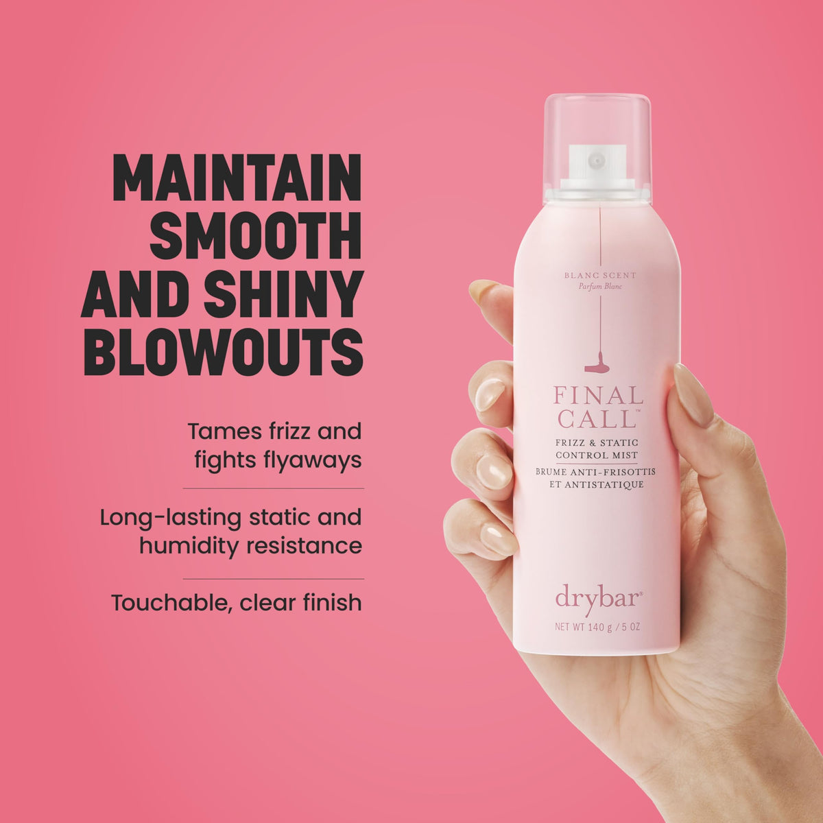 Drybar Final Call Frizz Control Mist 5 oz side view