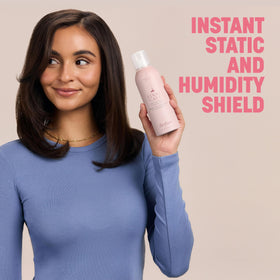 Drybar Final Call Frizz Control Mist with styled hair
