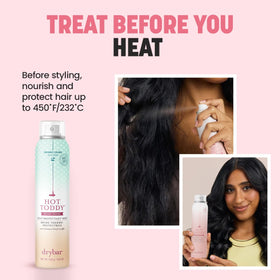 Drybar Hot Toddy Heat Protectant Mist back view with ingredient list
