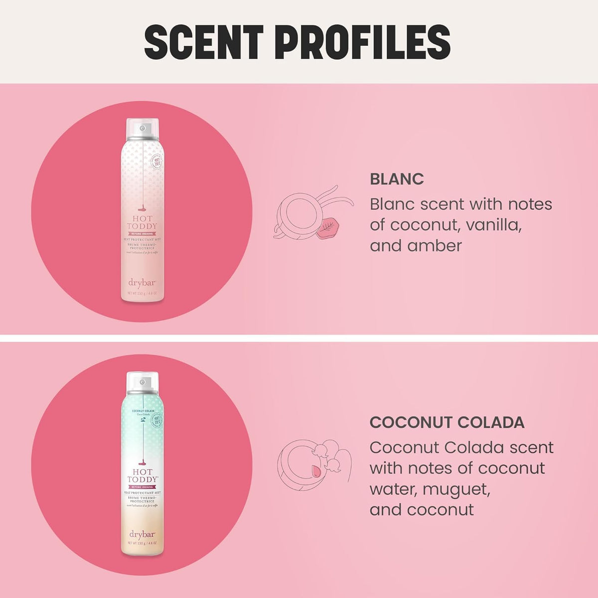 Drybar Hot Toddy Heat Protectant Mist mist application on hair