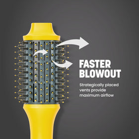 Drybar The Double Shot brush showing ionic technology features