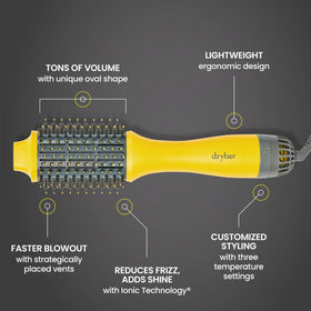 Drybar The Double Shot brush with temperature settings displayed