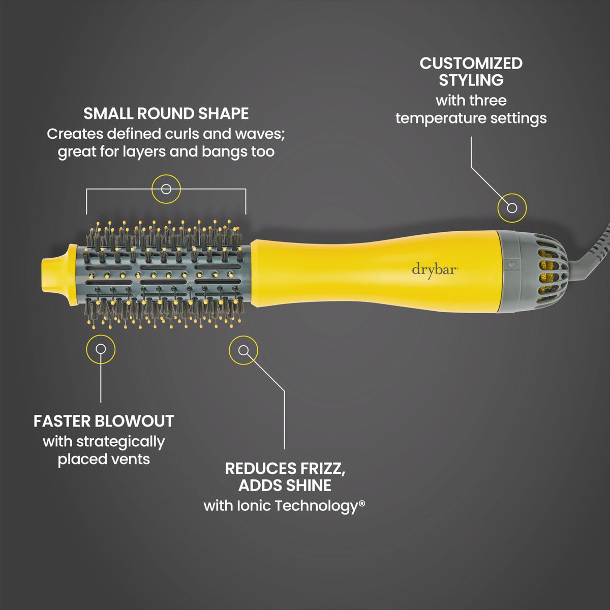 Drybar The Half Shot brush demonstrating defined curls