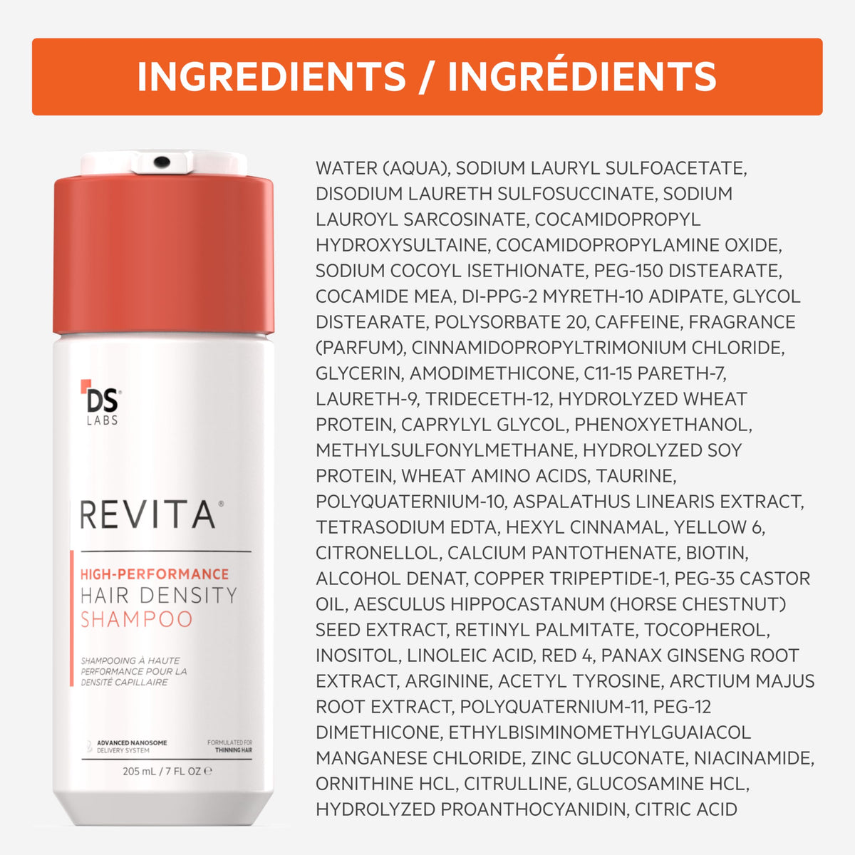 ds labs Revita Hair Density Conditioner ingredients list