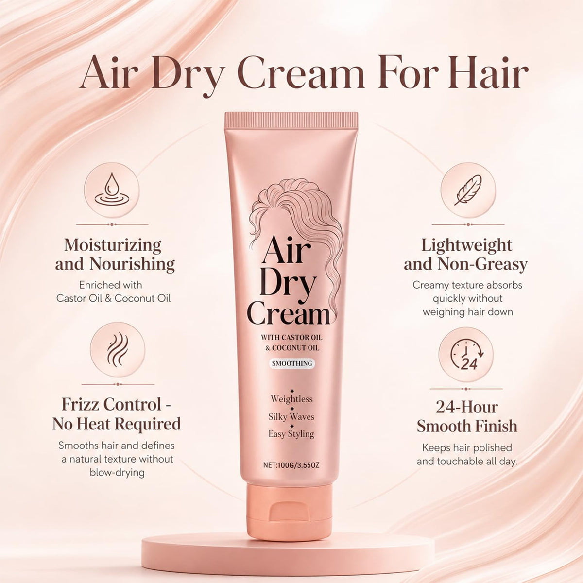 dssuoa Air Dry Cream 2Pcs application on towel-dried hair