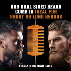 Dual action pear wood comb for beard grooming