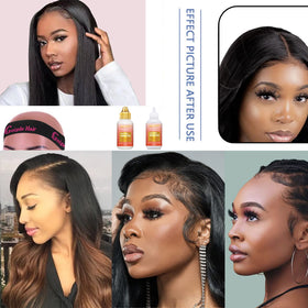 Dual brush for applying wig glue and styling