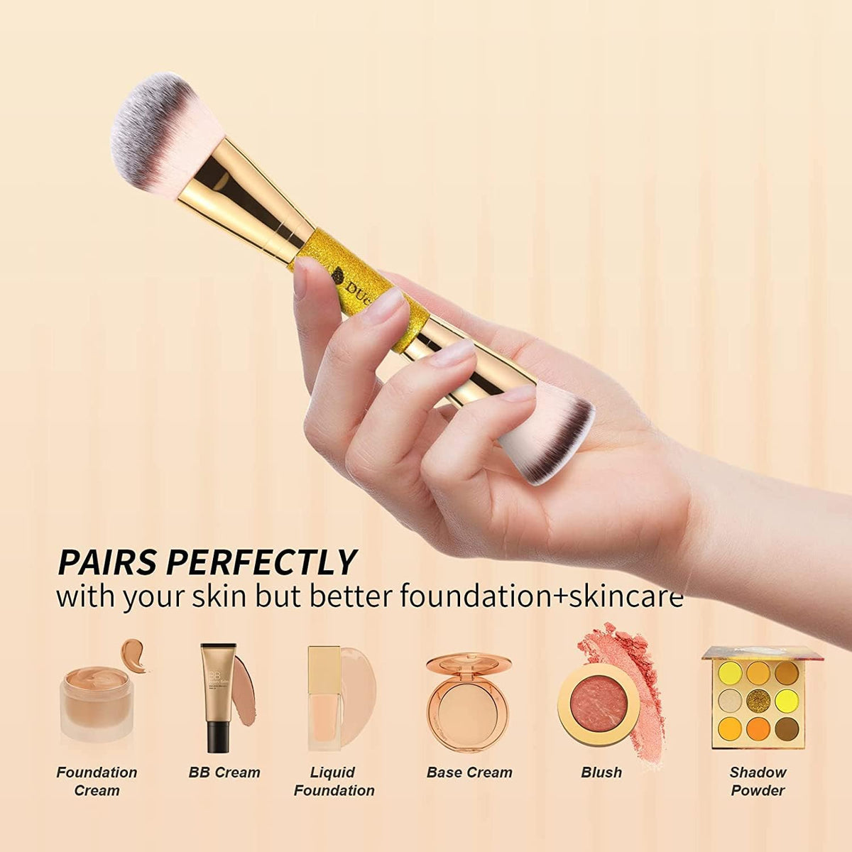 DUcare Dual-Ended Foundation Brush in elegant gift box
