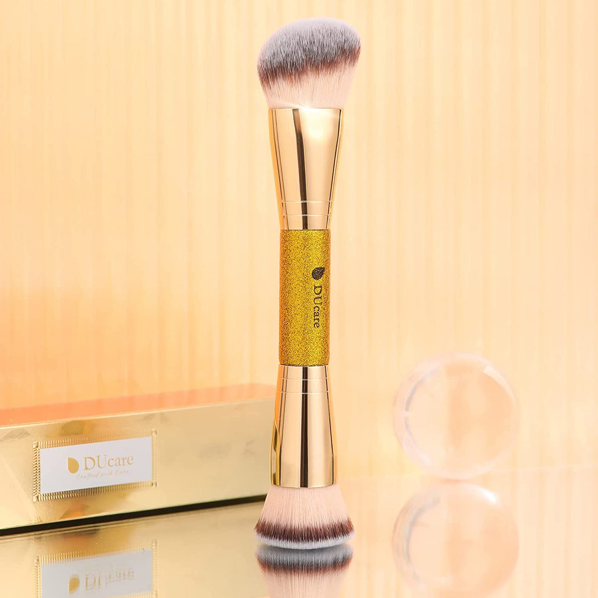 DUcare Dual-Ended Foundation Brush in makeup bag
