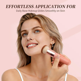 DUcare Kabuki brush in use applying foundation