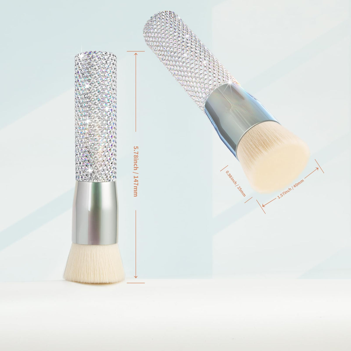 DUcare Rhinestone Foundation Brush in lifestyle setting
