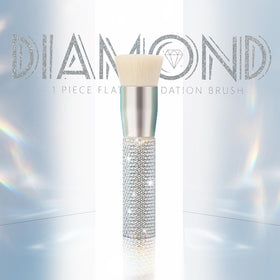 DUcare Rhinestone Foundation Brush side view showing ergonomic handle