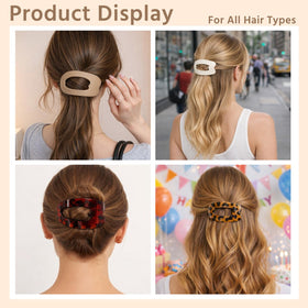 Duckbill hair clips in black, flat claw design